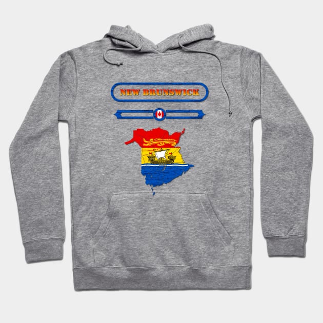 NEW BRUNSWICK, CANADA, MAP OF NEW BRUNSWICK. SAMER BRASIL Hoodie by Samer Brasil